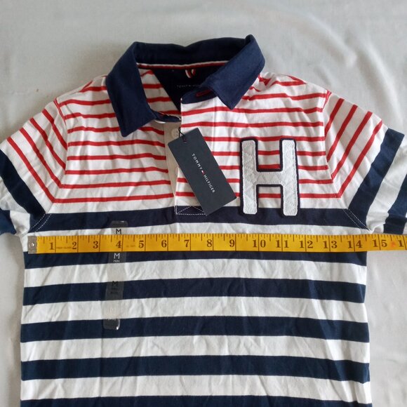 Tommy Hilfiger navy, red, white Polo  shirt, size M ( 8-10 years) N.W.T. - Picture 4 of 5